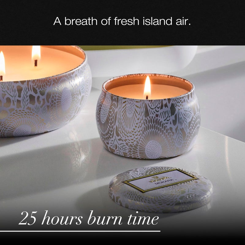 Voluspa Mokara, Mini Tin Candle, 4 Ounce, 25 Hour Burn Time, Coconut Wax for Clean Burning, Handcrafted in The USA - Image 5